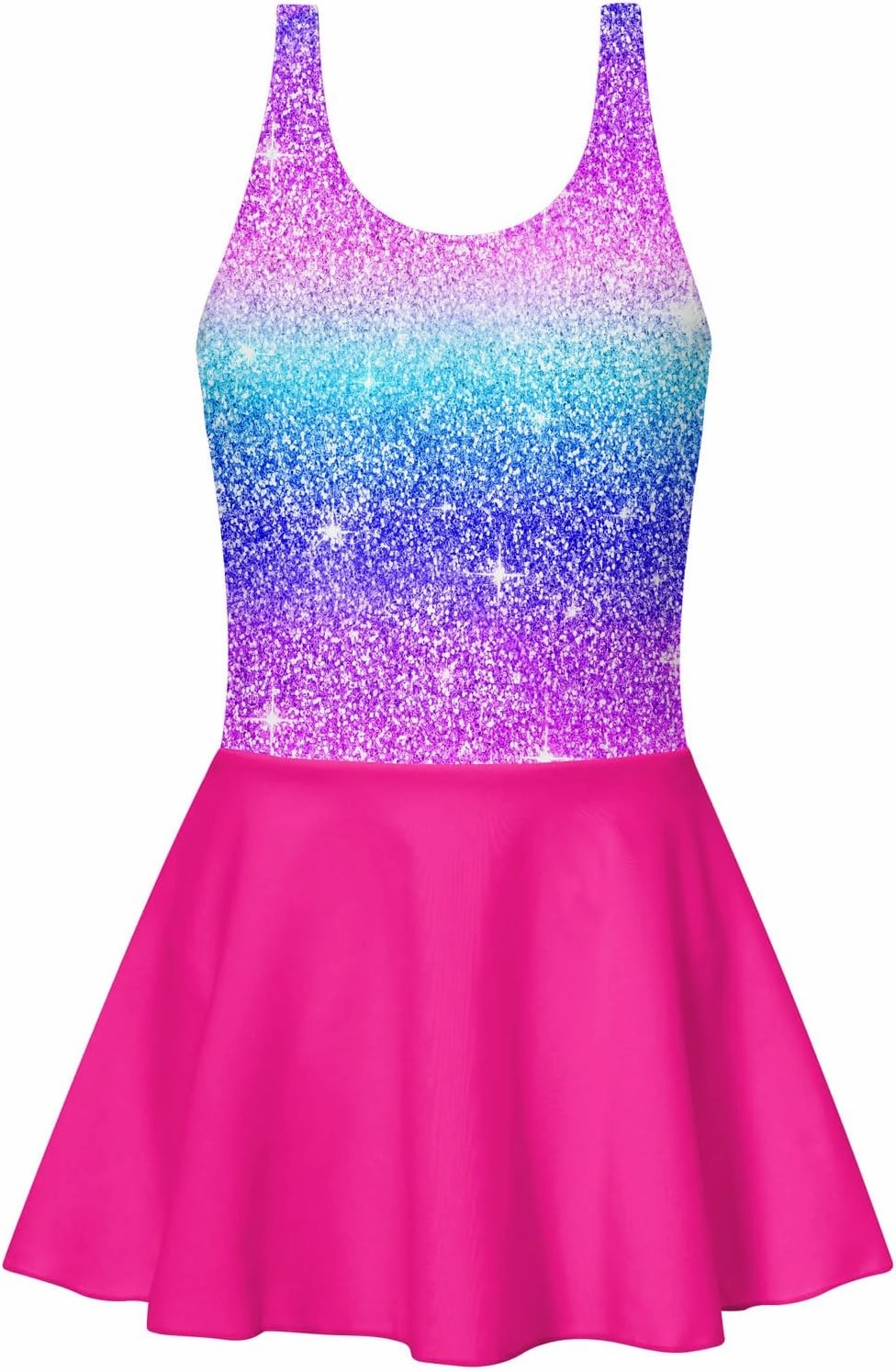 Yousie Girls Swimsuit One Piece Tropical Kids Bathing Suit Swimwear Adjustable Swim Dress 5-9 Years