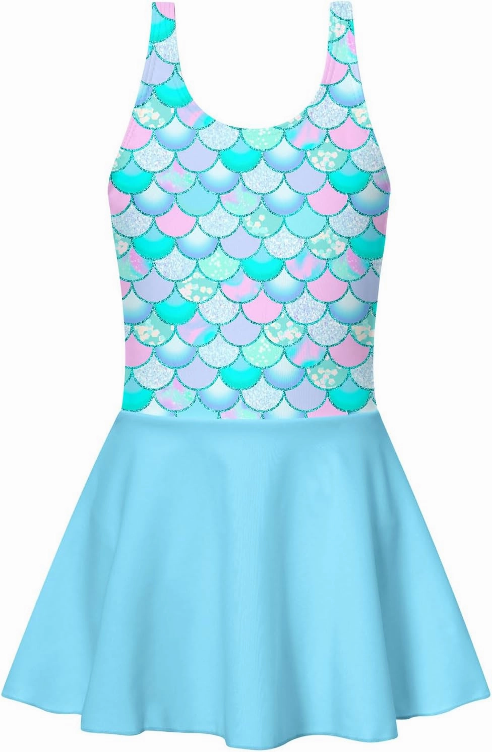 Yousie Girls Swimsuit One Piece Tropical Kids Bathing Suit Swimwear Adjustable Swim Dress 5-9 Years