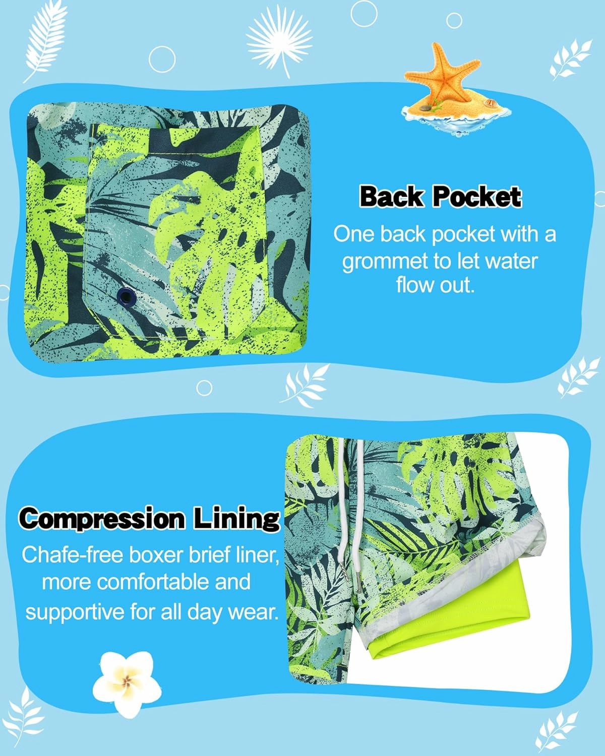 Youth Boys Swim Trunks with Compression Liner Swim Shorts Quick Dry Swimming Trunks Teen Kids Swimsuit Board Shorts