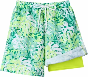 Youth Boys Swim Trunks with Compression Liner Swim Shorts Quick Dry Swimming Trunks Teen Kids Swimsuit Board Shorts