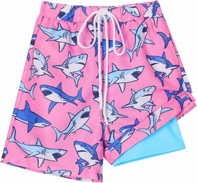 Youth Boys Swim Trunks with Compression Liner Swim Shorts Quick Dry Swimming Trunks Teen Kids Swimsuit Board Shorts