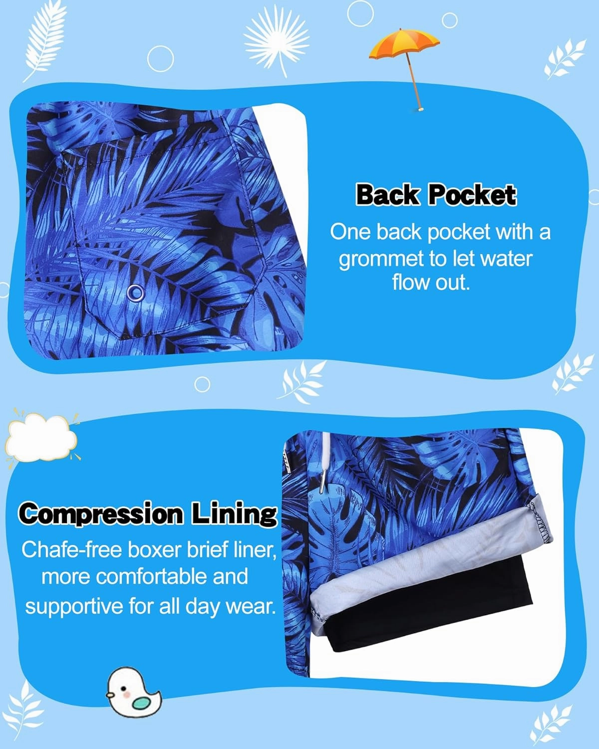 Youth Boys Swim Trunks with Compression Liner Swim Shorts Quick Dry Swimming Trunks Teen Kids Swimsuit Board Shorts