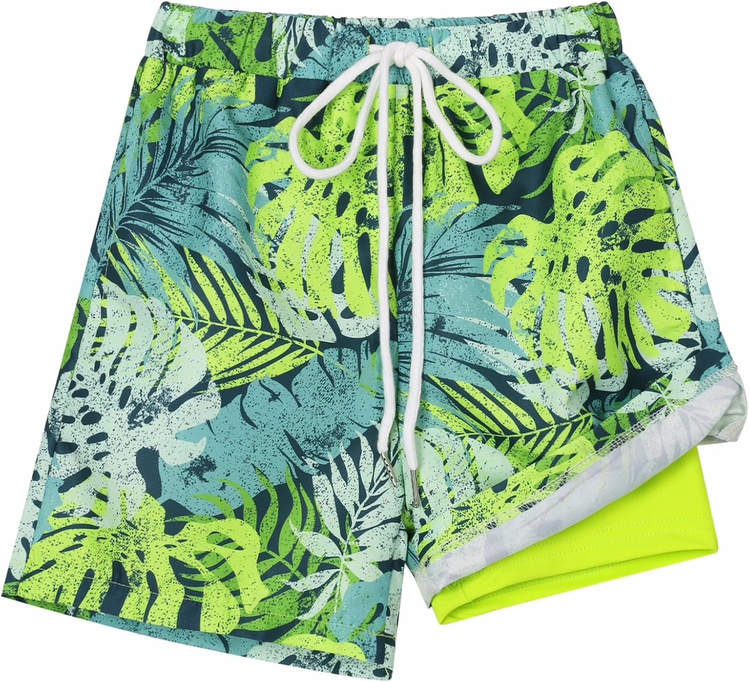 Youth Boys Swim Trunks with Compression Liner Swim Shorts Quick Dry Swimming Trunks Teen Kids Swimsuit Board Shorts