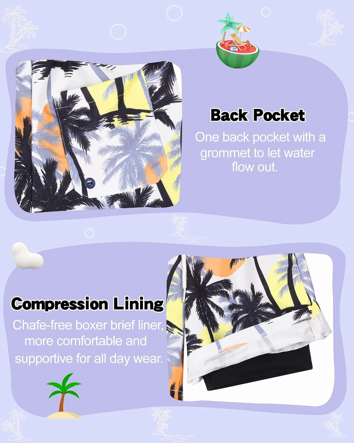 Youth Boys Swim Trunks with Compression Liner Swim Shorts Quick Dry Swimming Trunks Teen Kids Swimsuit Board Shorts