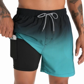 zeetoo Mens Swim Trunks with Compression Liner 5.5" Inseam Swim Shorts Quick Dry Shorts