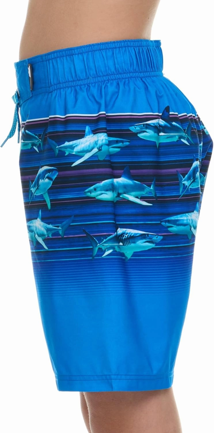 ZeroXposur Boys Swim Trunks with Compression Liner and Goggles, Quick Dry Swim Shorts