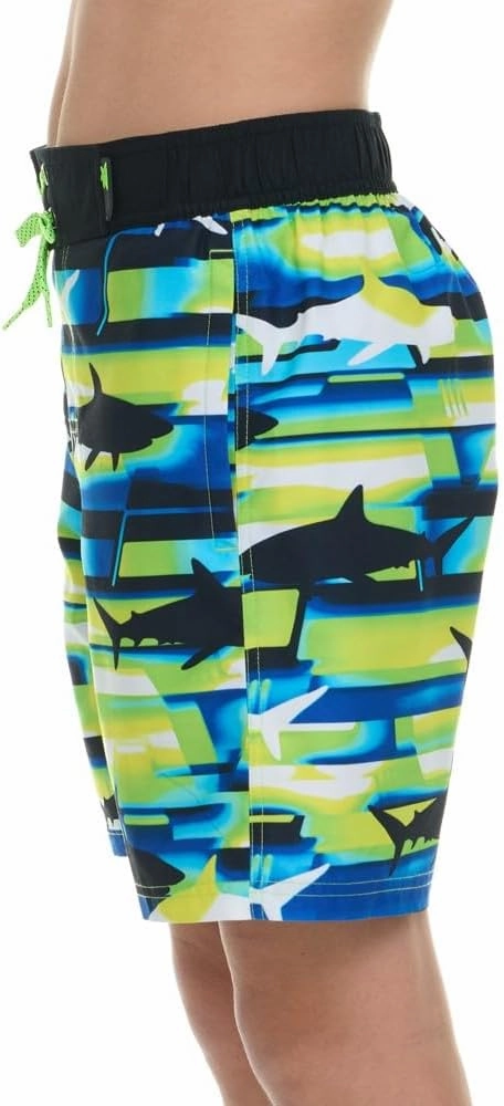 ZeroXposur Boys Swim Trunks with Compression Liner and Goggles, Quick Dry Swim Shorts