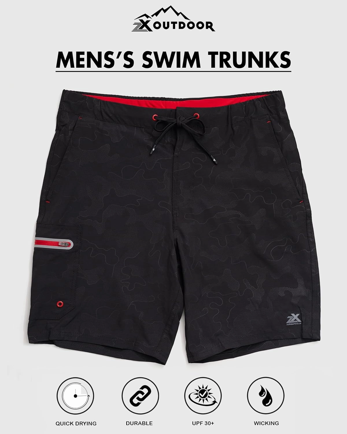 ZeroXposur Mens Swim Trunks with Liner 9" - Stretch Swim Shorts for Men - Swimming Trunks for Men