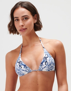 Zuri Triangle Bikini Top - Porcelain